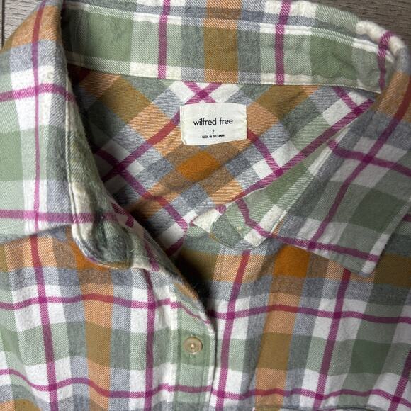Wilfred Free Aritzia Marta Button-up Oversized flannel button-up shirt 2 - Picture 6 of 6